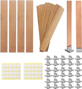 50pcs Natural Wooden Candle Wicks Kit - 5.1 X 0.5 Inch, Crackling Wicks with Sta - Picture 1 of 8