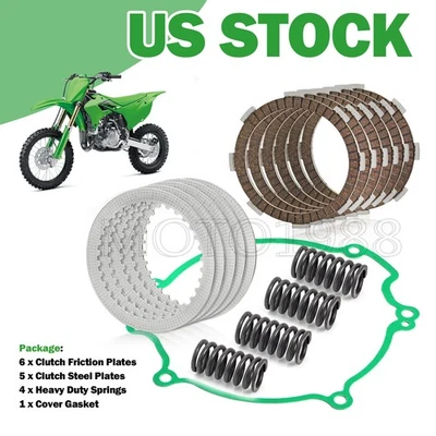Clutch Kit Steel & Friction Plates Springs & Gasket for Kawasaki KX80 1998-2000 - Image 1 of 4