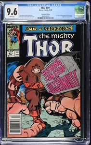 Thor 411 CGC 9.6 Kiosk V1 Marvel 1989! 1. NEUE KRIEGER! JUGGERNAUT X-O! 412 - Bild 1 von 2