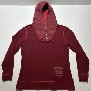 Kuhl Hoodie Womens Size Large Chianti Fleece Pullover Wool Sweater Outdoor Red - Picture 1 of 11