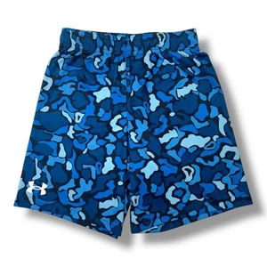 Under Armor Boys Blue Camo Athletic Shorts Size 7 Summer Activewear Youth - Picture 1 of 4