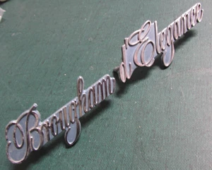 Pair Cadillac Brougham D'Elegance Script Logo Emblems - Blue 7685543 972807 - Picture 1 of 1