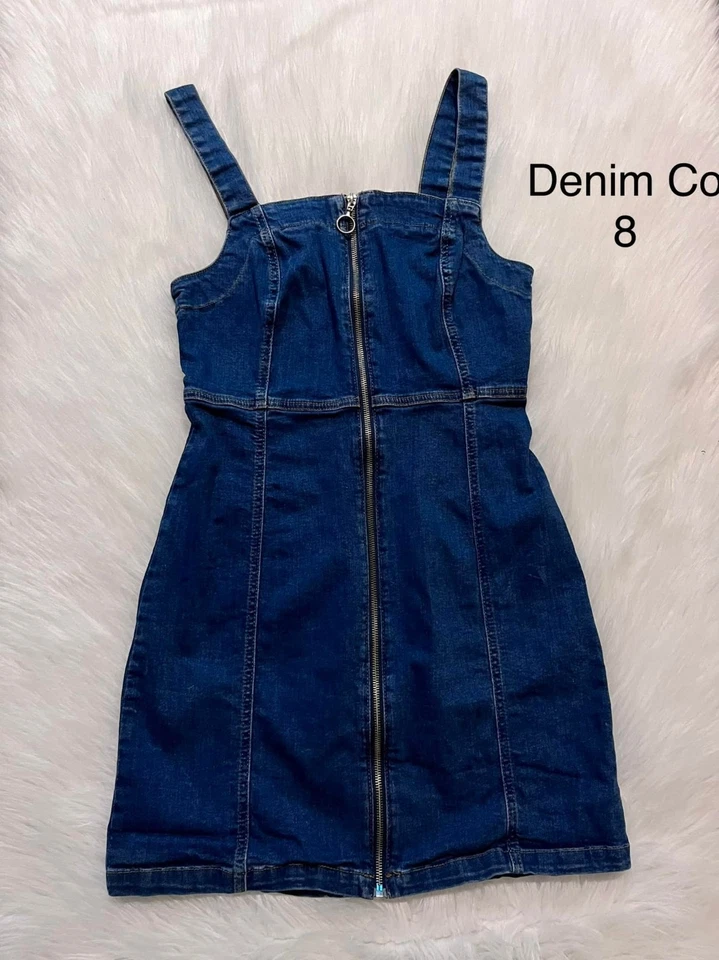 Denim Co. Dark Rinse Denim Zip up Dress Size 8 - Image 1 of 1