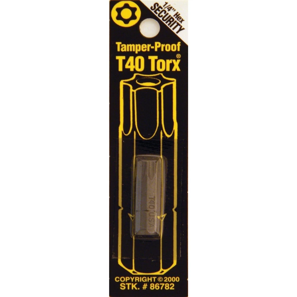 Best Way Tools T40 Tamperproof Torx Security 1 In. 1/4 In. Hex Screwdriver Bit - Image 1 of 1