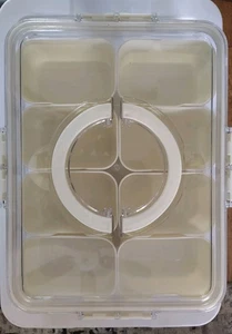 Contenedor de caja de bocadillos, bandeja para servir dividida con tapa y asa, caja de bocadillos - Imagen 1 de 3