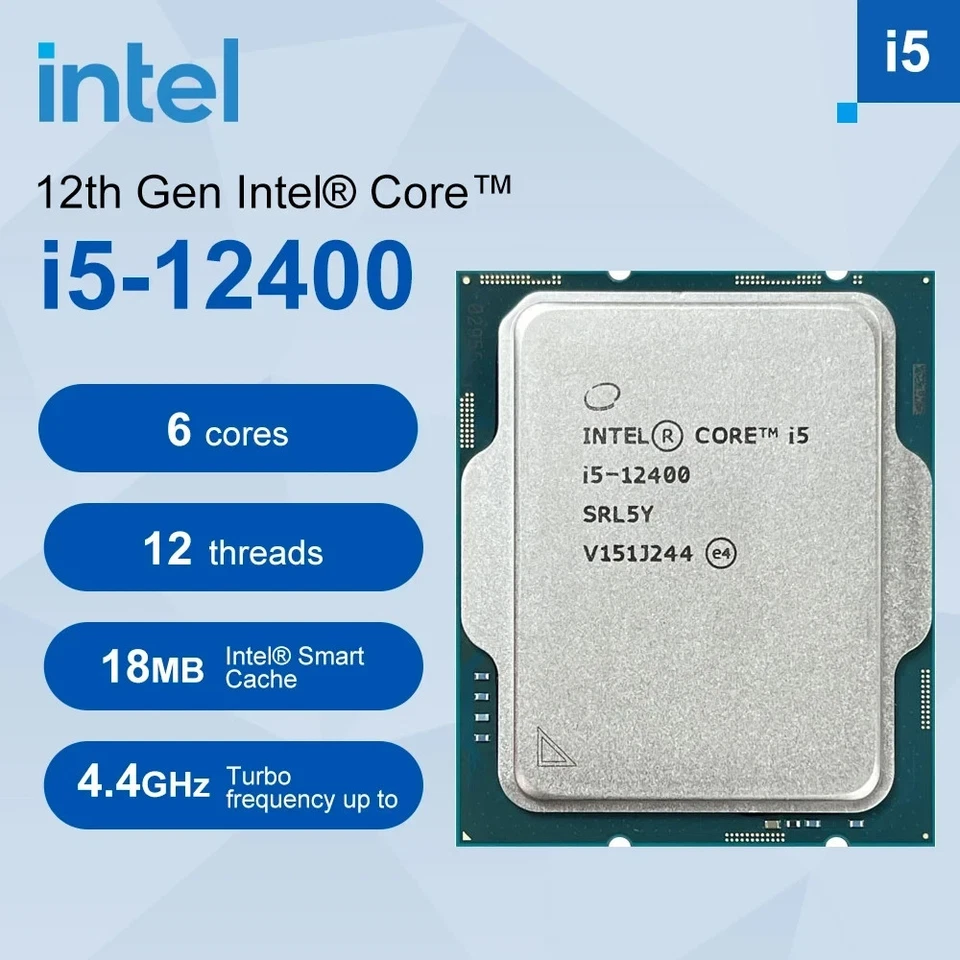 Intel Core i5-12400 Processor (4.4 GHz, 6 Cores, LGA 1700, H0 Stepping) Tray - CM8071504650608