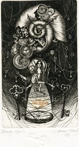 Eternity. Original nummerierter Kunstdruck Radierung Exlibris von Marina Terauds Lettland - Bild 1 von 3