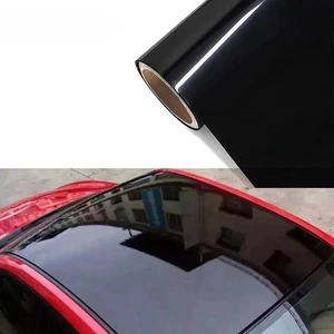 Glossy Black Car Roof Wrap Vinyl 1.35M X 2M/3M Bubble-Free Self Adhesive Car Top - Bild 1 von 15