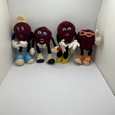 California Raisins Vintage 1988 Applause  Bendable Plush Figures Lot of 4  - Image 1 of 4