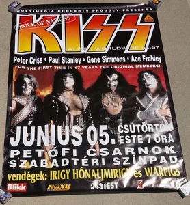 🔥Vintage 1997 KISS Reunion Subway Poster Budapest Jumbo Hungary 1996 1997 - Picture 1 of 6