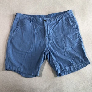 Faherty Chino Shorts Men's 36” Blue Flat Front Pima Cotton Blend Bermuda - Picture 1 of 10