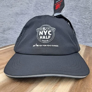 New Balance Hat Cap Strap Back Black NB Dry 2022 NYC HALF Marathon Running Mens - Picture 1 of 10