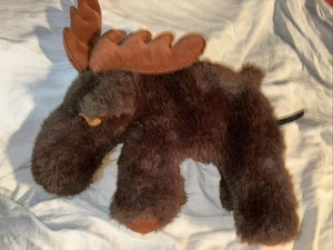 FANCY ZOO 13" Fuzzy Plush Brown Moose HAND PUPPET - Picture 1 of 5