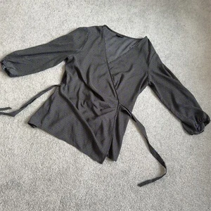 - Ann Taylor Wrap Blouse Polka Dot Loose Waist Flowy Fabric US 6 - Imagen 1 de 8