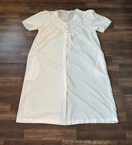 Vintage Barbizon Granny Nachthemd Spitzenbesatz Blumen bestickt Größe Large - Bild 1 von 6