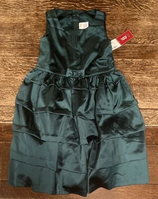 Vestido de fiesta Gymboree elegante verde satinado con enagua | Talla 7 Foto 1 de 4