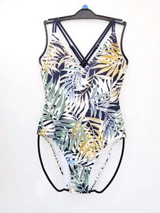 Traje de baño HURLEY para mujer grande de una pieza estampado de hojas de palma hawaiano UPF 50+ - L - Imagen 1 de 19