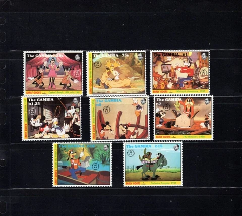 Gambia Disney 1293-1300 Early Goofs VF MNH Complete Set A2 Cover
