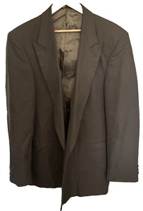 John Henry 42L Vintage Double Breasted Brown  Suit Jacket 80% polyester 20% Wool - Picture 1 of 7