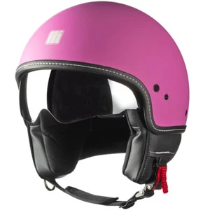 CASCO JET MOTOCUBO ROSA OPACO VISIERINO PARASOLE MOTO SCOOTER OMOLOGATO ECER22 - Imagen 1 de 5