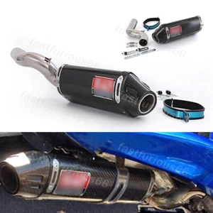 51MM Muffler For Kawasaki ZX6R ZX636 2004-2008 Slip On Exhaust Mid Pipe Bottoms - Picture 1 of 10