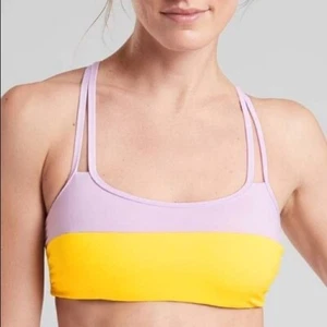 Athleta Damen Bikinioberteil Kreuzriemen-BH Chromagelb/Lavendel Größe Small - Bild 1 von 6