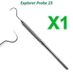 Single Ended Dental Explorer #23 Shepherds Hook Probe Dental Instrument - Picture 1 of 2