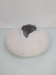 Crate & Barrel Kerr Vase Product# 198-722 White Ceramic 10 in Diameter Textured - Picture 1 of 6