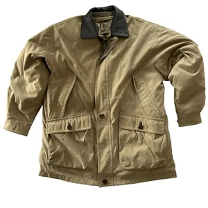 Rainforest Mens XL Removable Down Liner Leather Collar Beige Khaki Coat - Picture 1 of 15