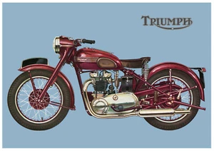 TRIUMPH Poster 5T Speed Twin 1951 1952 1953 Suitable to Frame - Picture 1 of 1