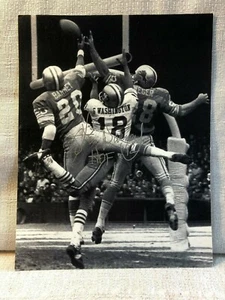 Lem Barney Signed Detroit Lions Bronko Nagurski Football NFL Photo - Picture 1 of 3