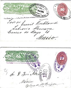 4 Mexican Covers with Express Wells Fargo Ink Stamps, 1890s - Picture 1 of 4