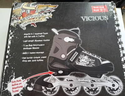 Kryptonics Vicious Inline Roller Skates Rollerblades Adult 10-11- Used in Box - Image 1 of 4