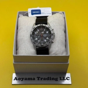 SEIKO SND399P SND399P1 Black Chronograph 100m Men's Watch New in Box Japan🔥 - Picture 1 of 23