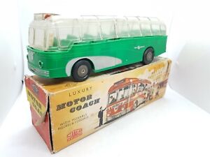 VINTAGE METTOY friction LUXURY MOTOR COACH WITH Driver BOXED clear perspex dome