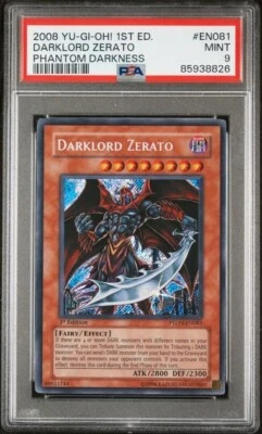 PSA 9 Darklord Zerato PTDN-EN081 1st Edition Phantom Darkness Secret Rare Yugioh - Image 1 of 2