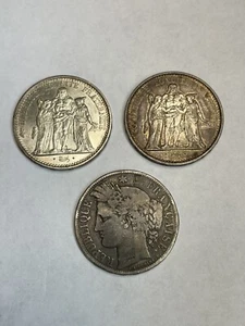 French large francs 1870-A and 1965 Silver LOT - Picture 1 of 8