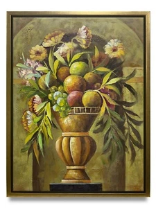 NY Kunst - Original Ölgemälde Stillleben Blume auf Leinwand 12x16 gerahmt - Bild 1 von 6