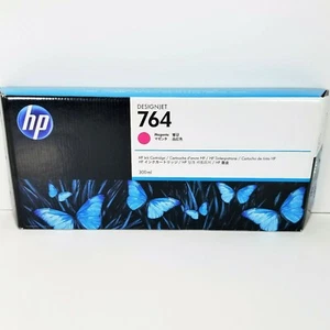 HP 764 DesignJet Ink Cartridge Magenta 300-ml C1Q14A Exp 4/2021 New Sealed  - Imagen 1 de 6