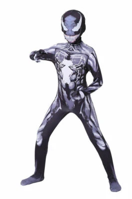 Fantasia Cosplay Halloween Infantil Venom Adultos Macacões Elastano Bodysuits Presente - Imagem 1 de 4