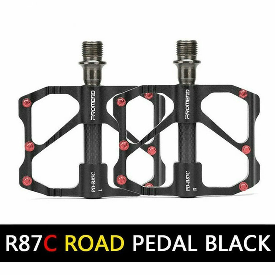 Pedales de fibra de carbono ultraligeros 3 rodamientos aleación de metal para bicicleta de carretera MTB Foto 1 de 4
