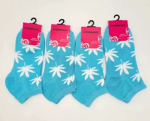 Everbright 4 pairs Weed Socks Women Teens Low Cut Size 9-11 Sky Blue NEW - Picture 1 of 6