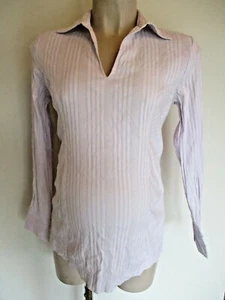 NEXT MATERNITY LILAC STRIPE STRETCH BLOUSE SHIRT TOP SIZE 8 - Picture 1 of 1