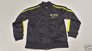 Nike Youth Track Jacket~Size 6~Black and Neon Yellow/Green~Full Zip  EUC - Picture 1 of 3