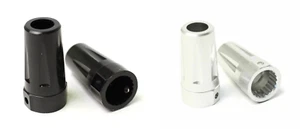 RACERS EDGE RCE1871 1/10 YETI Wraith SMT10 ALUMINUM REAR AXLE CUPS Black Silver - Picture 1 of 5