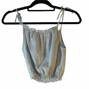 Crop top a righe bianche blu chiaro J. Galt - Foto 1 di 4