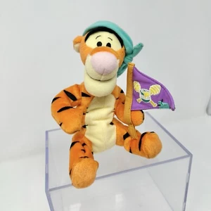 Vintage Disney Tigger Star Sitzsack mit Flagge Plüschtier Winnie Pooh - Bild 1 von 10