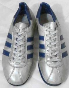 adidas Disco AC1610 Men's 7.5 Silver x Navy 80-90s Vintage Made in Japan Rare - Picture 1 of 2