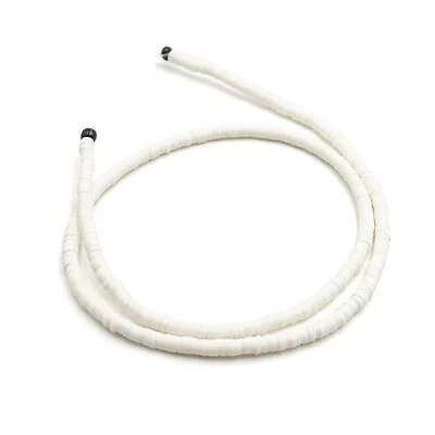 Vintageparts DIY Heishiperlen aus Polymerton in weiß 1 Strang 3 mm - Bild 1 von 4