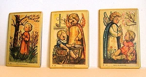 Vtg Early 1900s Artist Schouten Prints Netherlands Robed Winged Angel w Children - Picture 1 of 9